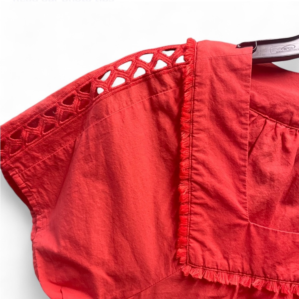 Madewell Angelica Square Neck Eyelet Embroidered Peasant Top Blouse - Picture 4 of 6